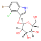 Structure of 5-Bromo-4-chloro-3-indoxyl alpha-D-glucopyranoside CAS 108789-36-2