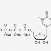 Structure of N1-methyl-pseudouridine 5'-triphosphate (UTP), trisodium salt Solution CAS UENA-0196